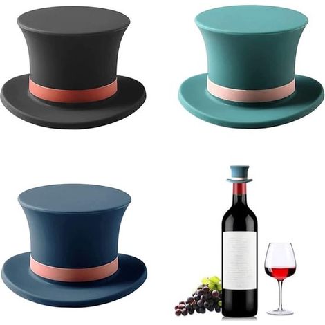 Tapones para vino con forma de seta, Paquete de 5, Tapones de vacío para vino, Tapones de silicona, Reutilizables, Rosa/Rojo/Morado/Azul/Verde (1/5)