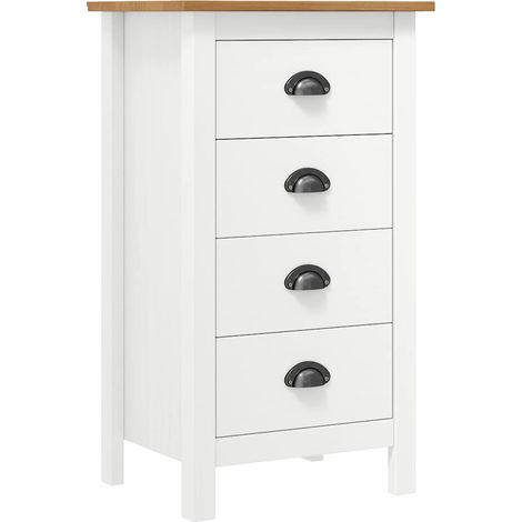 vidaXL Sideboard "Hill" White 46x35x80 cm Solid Pine Wood