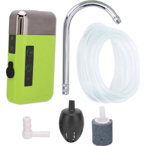 Pompe à oxygène, 3 Modes, Pompe à air d'aquarium ABS avec Chargement USB avec Triple Filtration, capteur Intelligent, lumière LED, 240 cm, idéale pour la pêche, Les Aquariums, etc. (1/5)