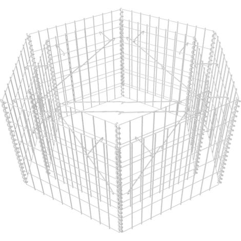 Jardinera elevada para plantas flores y jardín en gavión hexagonal 100 x 90 x 50 cm 020001323