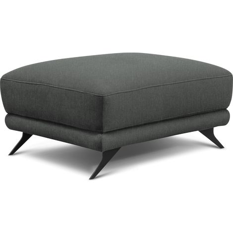 Pouf en tissu MAGY – Confort dans un style contemporain-Gris chiné (1/3)