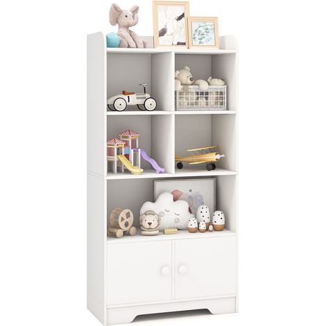 Wooden Bookcase 4-Tier Shelving Freestanding Storage Cabinet Display Organizer (1/5)
