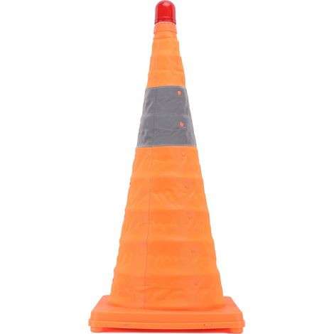 Cône de signalisation pliable anti-vieillissement 60 x 29 x 29 cm avec feu de signalisation pour parking public (1/5)