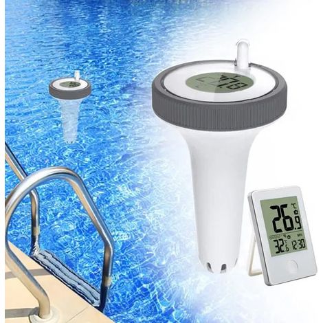 THERMOMÈTRE DE PISCINE numérique flottant sans fil- Thermomètre d'eau avec Récepteur pour piscine, étang, espace extérieur