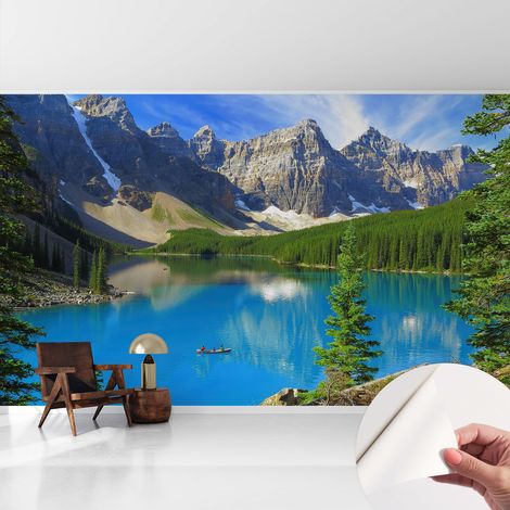 Tapete Selbstklebend - abwaschbar - Tapete mit Motiv - trendige Wanddeko - elegant Fototapete Bergsee 416x254 cm (1/5)