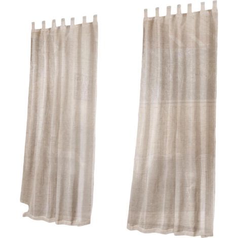 Rideaux d'extérieur blancs imperméables — Lot de 2 pièces (Dimensions d'un panneau : 132 x 213 cm, couleur naturelle) (1/5)