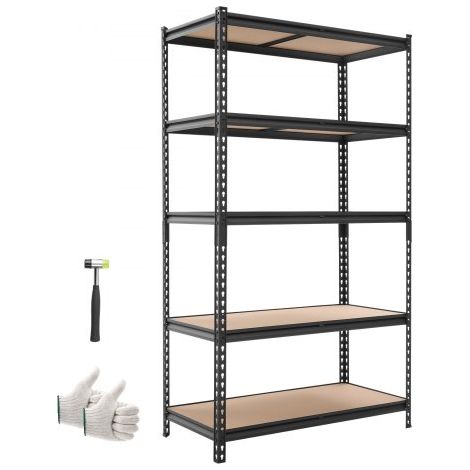 Estantería Almacenaje Metálica de 5 Niveles 1025 x 517 x 1813 mm, Estantería Multiusos Altura Ajustable, Capacidad 1134 kg en Total con Estructura de Acero para Trastero Dormitorio Garaje Sótano (1/5)