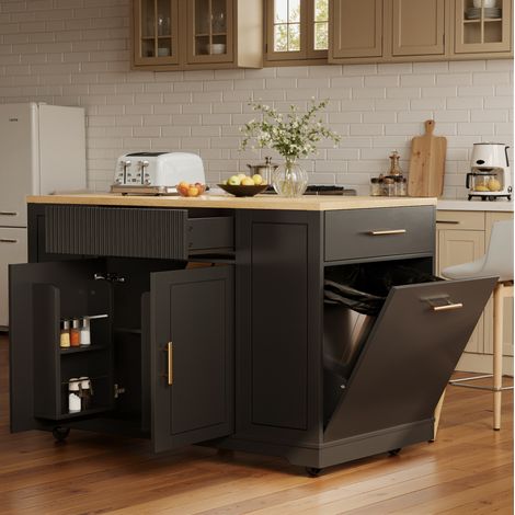 Möbel Aufbewahrungsmöbel 120x50x92 Schrank mit Rollen OKMYHOME (1/5)
