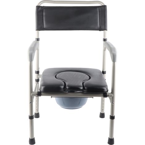 Chaise de toilette pour adulte en alliage d'aluminium, siège de WC portable, utilisation au chevet et salle de bain (1/5)
