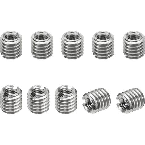 Filetage Adaptateurs Manchon Réduction Écrou Insert Fileté, 10 pcs M50.8 Mâle à M30.5 Femelle Réparation Insérer Écrou Vis Réducteur Conversion Inox Acier Fixation 5mm (1/5)