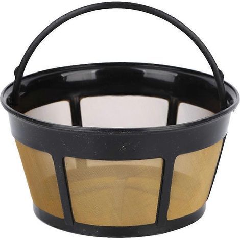 Kaffeefilter aus Edelstahl, hitzebeständiges Feinsieb, Kaffeefiltertrichter, Zubehör für die Teezubereitung zu Hause – 11,9 x 6,1 cm – Schwarz (1/4)
