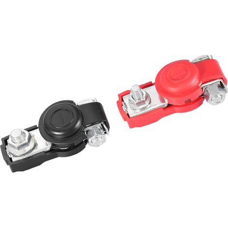2 pièces Cosses batterie voiture universelles avec pinces à câble et connecteurs à cache protecteur (1/5)