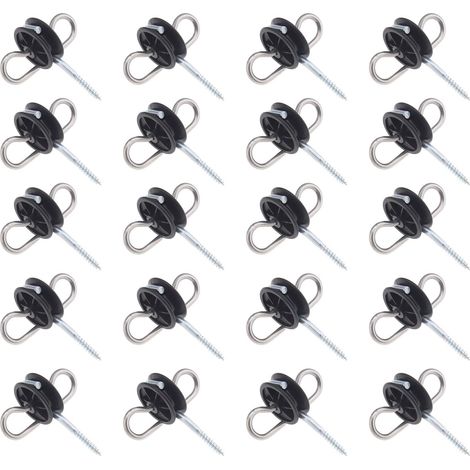20pcs Isolateurs de Poignée Double œillets Ancre pour Clôture Électrique Basse Impédance (1/5)