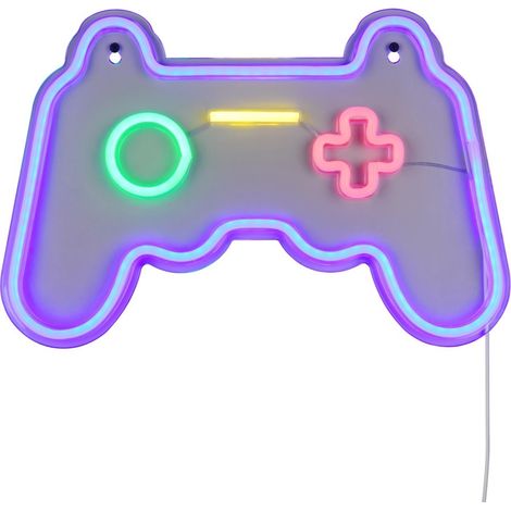 Applique, Applique murale néon Gamer, Manette multicolore Multicolore en Plastique, BOITE A DESIGN (1/5)