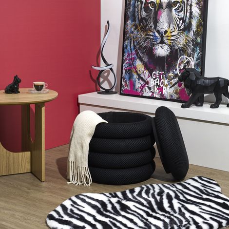 Pouf - HOME DECO FACTORY - Rangement - Noir (1/4)