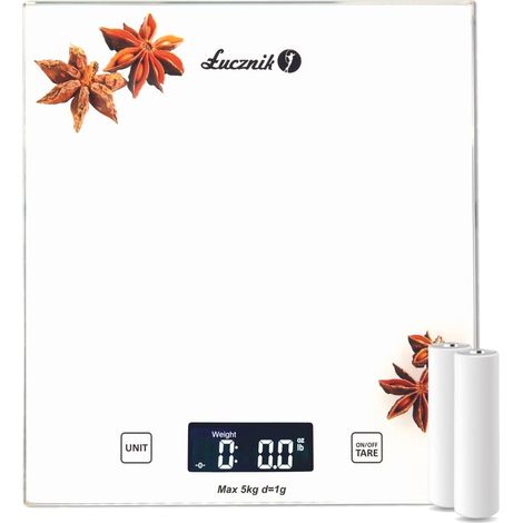 Bilancia da cucina elettronica in vetro Łucznik PT-852EX LCD con precisione 5 kg/1 g