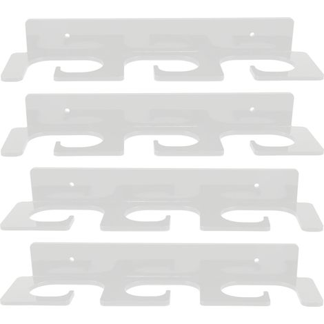 Support mural pour cannes à pêche (lot de 4) - Robuste, peu encombrant et élégant - Peut contenir 6 cannes - Transparent - Pour intérieur et extérieur (1/5)