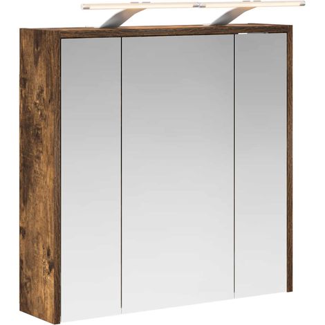 Maison Exclusive - Mobiletto per specchio da bagno Rovere fumé 63,5 x 16 x 62,5 cm