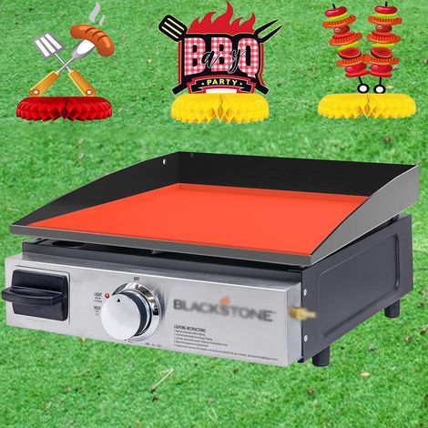 Tapis de poêle à frire pour gril extérieur de 17 pouces d'épaisseur, accessoires de poêle à frire, protecteur de cuisson Orange, en Silicone (1/5)
