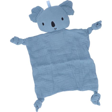 Couverture de sécurité pour bébé en gaze de coton doux, séchage rapide et lavable, jouet de sécurité pour nouveau-né bleu (1/5)