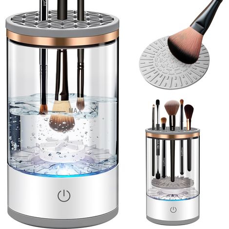Nettoyant Pour Brosses À Maquillage - Station De Nettoyage Automatique À Vibrations Soniques 7000 Tr/Min - USB Rechargeable - Portable Pour Usage Domestique Et Voyage - 1 Pièce (1/5)