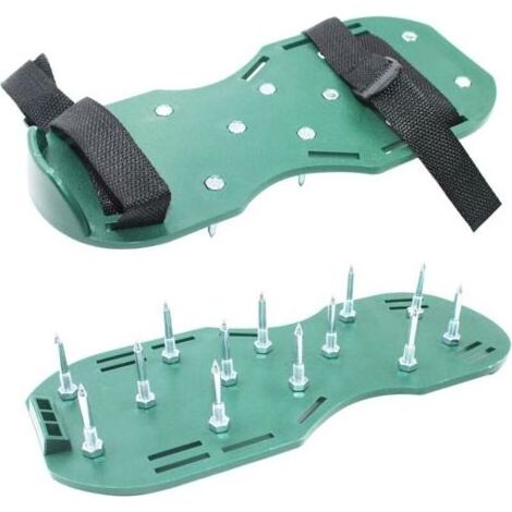 Sandales aérateur pelouse 42mm avec 26 clous et clé – Chaussures ajustables pour aération – Amélioration de la qualité du sol et durabilité (1/4)