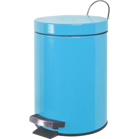Cestino per rifiuti in metallo da 3 litri, blu.