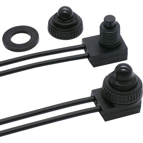 2 pièces Interrupteur à Bouton-Poussoir Etanche 250V SPST Bouton de Commutateur on/Off Autobloquant Marche/Arrêt Pour Moto/Voiture ZE-107S,KP107 (1/5)
