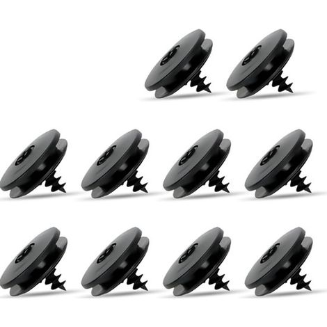 Clips de fixation pour tapis de sol de voiture - Lot de 10 - Pour fixer les Tapis antidérapants - Boucles de fixation pour Tapis de voiture - Zwart - Plastique - Universel - 3,55 x 2 cm - Convient à l (1/5)