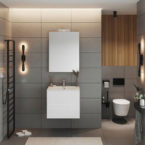 MOBILE BAGNO EASY 2C SOSPESO 60 BIANCO LUCIDO