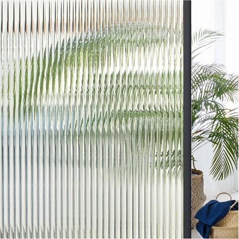Pellicola per finestre opaca autoadesiva con effetto canneto in vetro smerigliato, ad adesione statica, resistente ai raggi UV, con retro adesivo, per uso domestico e in ufficio, 50 x 200 cm. (1/5)