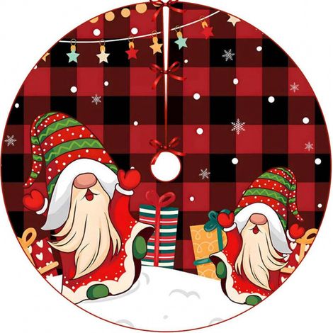 Jupe de sapin de Noël 2026, décorations de Noël, jupe de sapin à imprimé dessin animé, dessous de sapin - Diamètre 120 cm - B-12