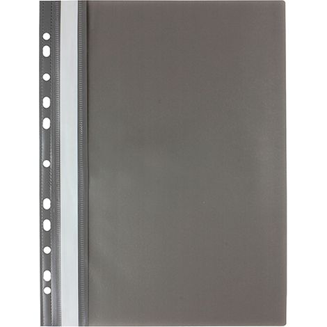 Carpeta colgante de PVC rígido tamaño A4, 10 unidades, color gris.