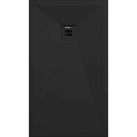 Receveur de douche Noir lisse Stone Plus, grille de couleur - 110 x 90 cm (1/4)