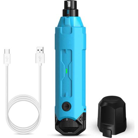 1 lime à ongles pour chiens, électrique, vitesse réglable, capuchon anti-poussière, LED intégrée, pour chiens de taille moyenne à grande (1/5)
