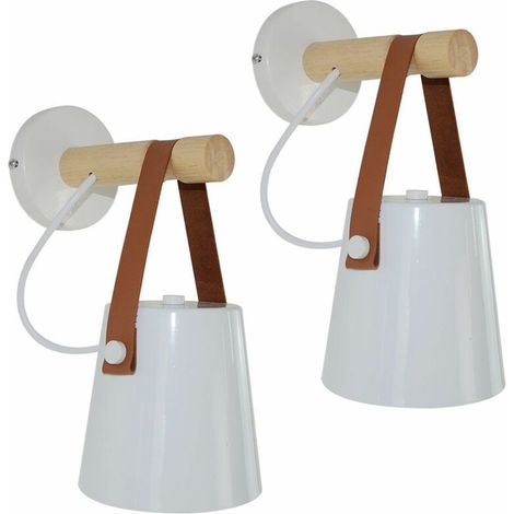 Lot de 2 Applique Murale LED Industrielle éclairage Moderne Wall Light Luminaire Avec E27 Prise pour Maison, Chambre, Bar, Restaurants, Café, Club de Décoration (Blanc) BLOW (1/5)