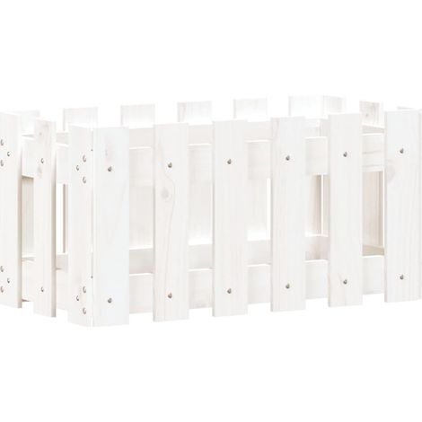Maison Exclusive - Pflanzkübel Lattenzaun-Design Weiß 60x30x30 cm