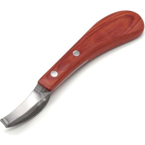 Hoof Scissors, Stainless Steel Knife with Rubber and Wooden Handle, Multifunctional Horse Hoof Cutter with Buckle, Hoof Knife, Hoof Wound Scissors MUMU (1/4)