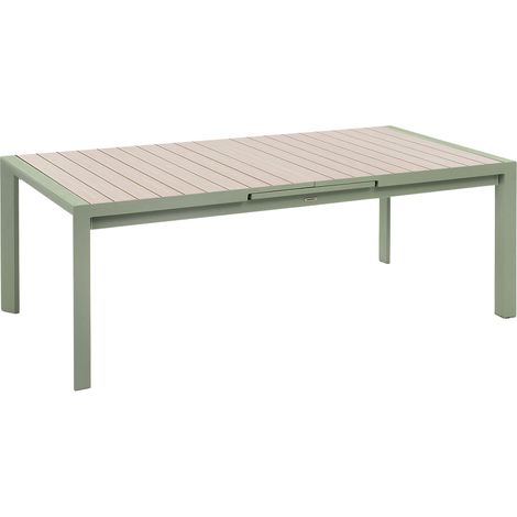 Table de jardin 10 places Evasion extensible beige lin/laurier - Hespéride (1/4)