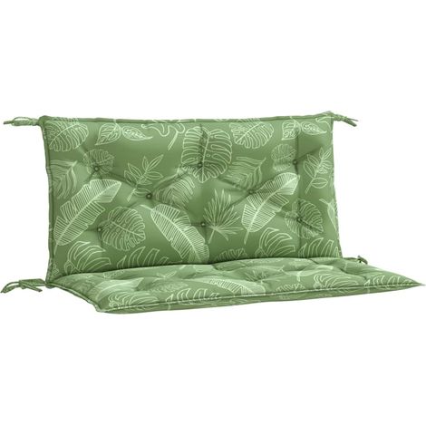 Cuscini Panca Giardino 2 pz Motivo a Foglie 100x50x7 cm Tessuto vidaXL