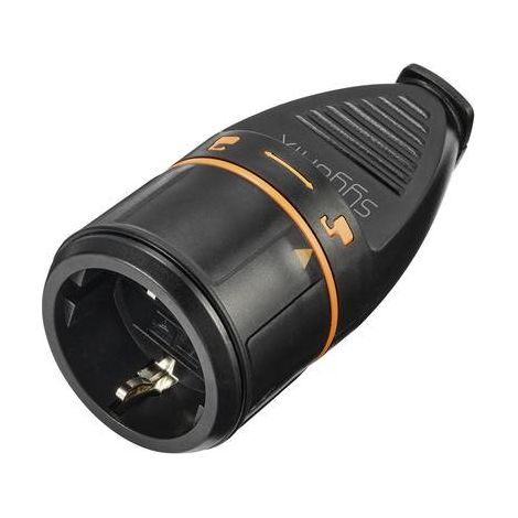 Sygonix SY-5597566 Fiche électrique femelle avec terre plastique verrouillable 250 V/AC noir, orange (1/5)