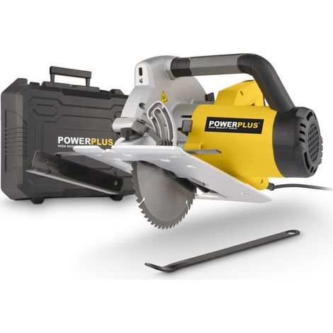 Powerplus Scie Circulaire Électrique POWX0550 - Outil Filaire de 1800 W et Ø 210 mm - avec Rail de Guidage et Laser Intégré - avec 1 Accessoire (1/5)