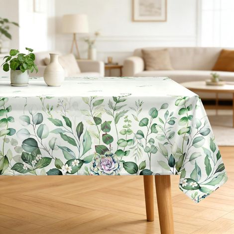 Tischdecke Eukalyptus Design Rechteckig 152 x 213 cm Polyester waschbar