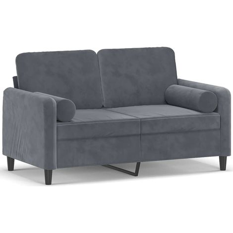 Maison Exclusive - Divano a 2 Posti con Cuscini Grigio Scuro 120 cm in Velluto