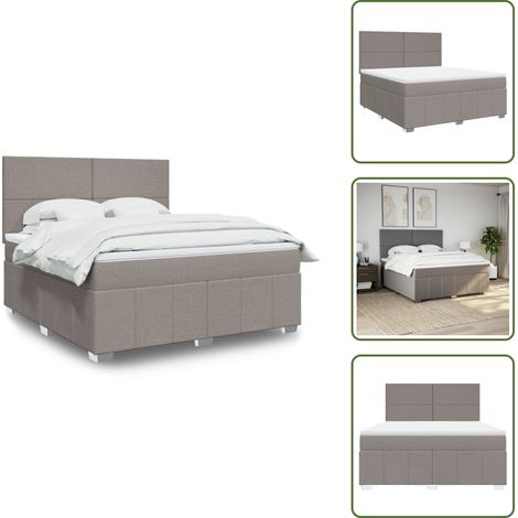 Boxspringbett mit Matratze Taupe 180x200 cm Stoff - Boxspringbett - Boxspringbetten - Bett - Schlafzimmermöbel (1/5)