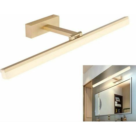 Applique murale de salle de bain avant LED miroir de salle de bain lumière en aluminium lavabo de salle de bain lumière de miroir respirante, 9w/40cm, or, lumière blanche (1/5)