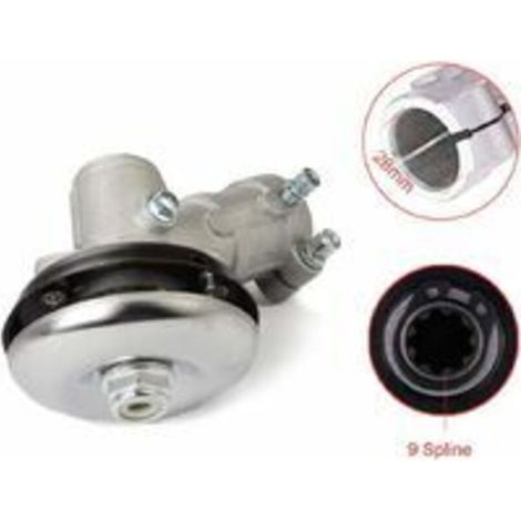 Ingranaggio angolare da 28 mm per decespugliatori, testina di ingranaggi universale per decespugliatori, ingranaggio per tosaerba/motosega (28 mm, 9 denti, rotondo) (1/4)