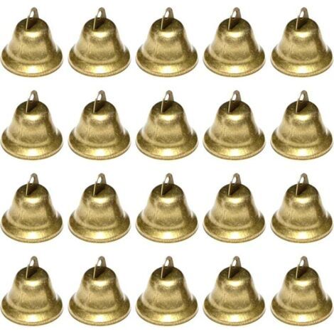 20 Pièces Petites Clochettes(Bronze antique), Vintage Petite Cloche pour décorations de Festival de Mariage, Cloche de noël pour Les sapins de Noël, Grelots en Métal pour Porte Clé Clochette, Bricolag
