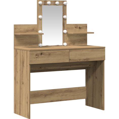 Coiffeuse，Table de maquillage chêne artisanal 100 x 40 x 130 cm Bois d'ingénierie CFW835381 (1/5)