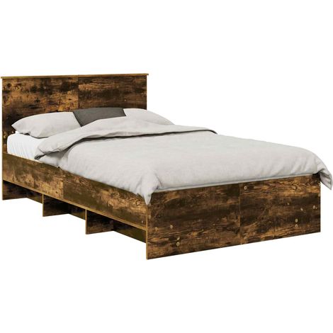 Maison Exclusive - Bettrahmen Geräucherte Eiche 137 x 203 cm Holz